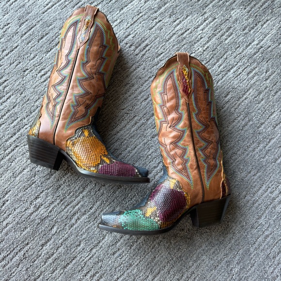 Dan post-multi color python boots - Picture 5 of 7